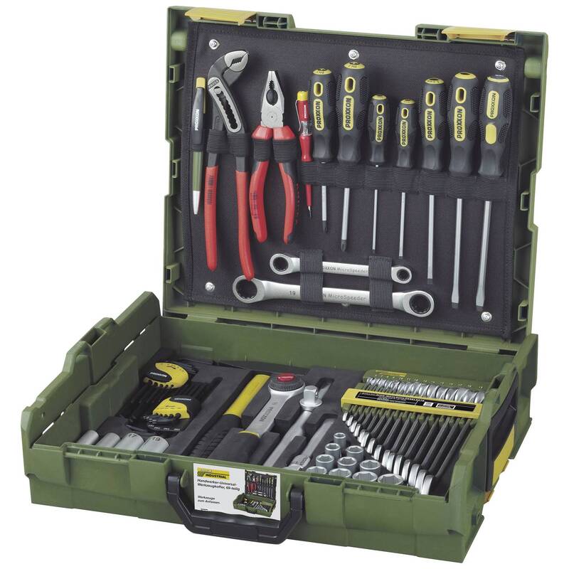 [neuwertig] B-ware Proxxon Werkzeugkoffer Handwerker Set 68teilig Werkzeugkasten Grün 445x358mm