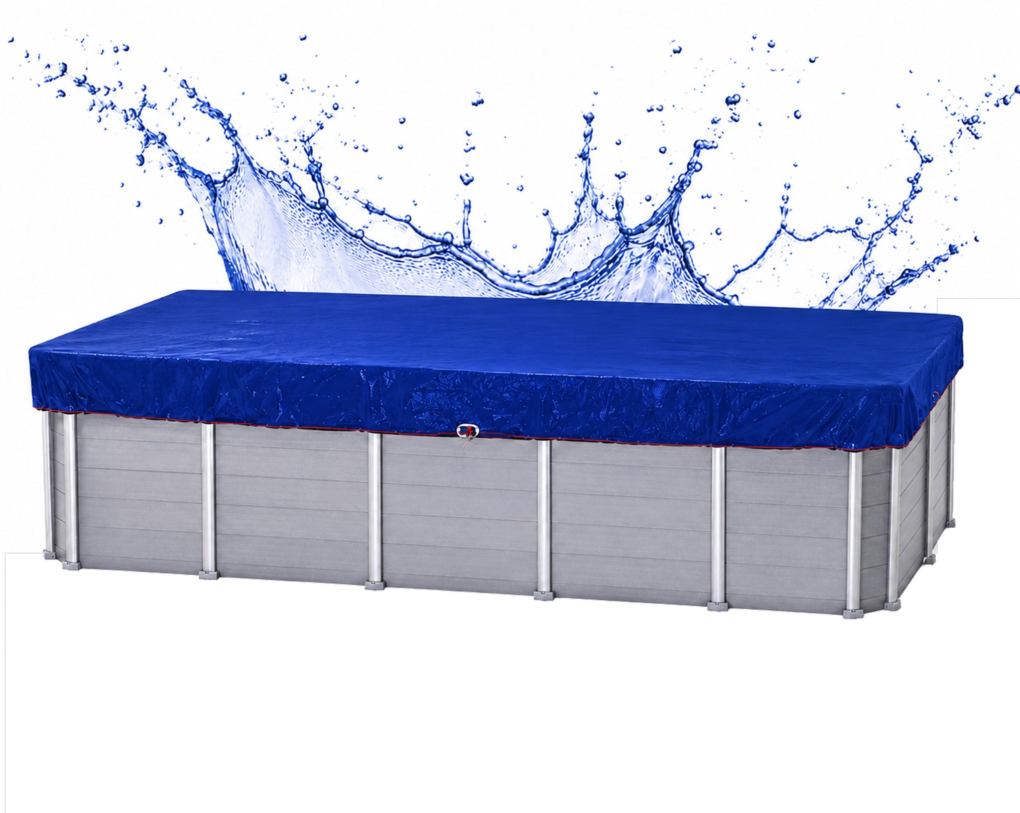 Poolabdeckung Eckig 660 X 360 Cm, Blau, 200 G/m² Pe-gewebe