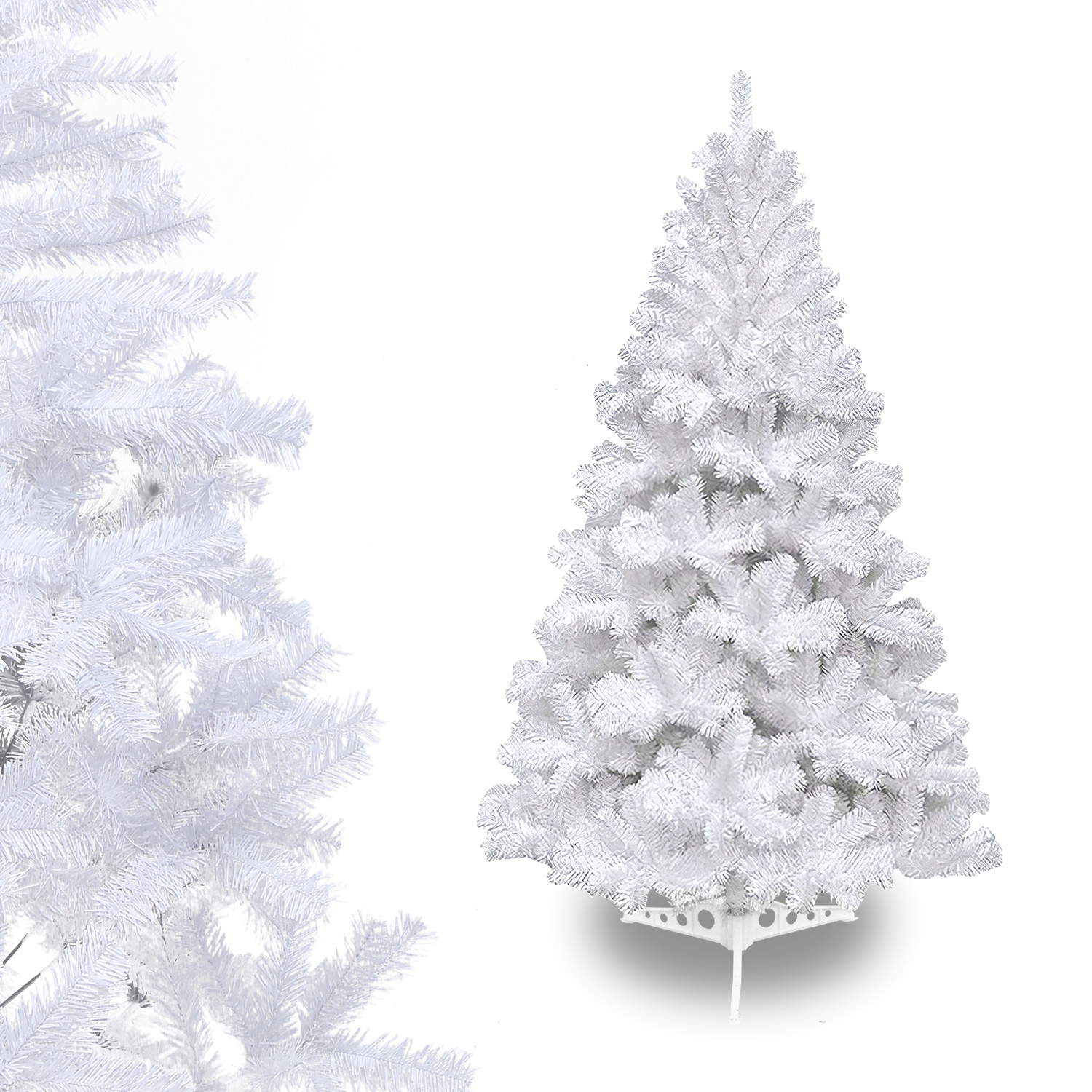 Randaco 120cm Künstlicher Weihnachtsbaum Mit 220 Spitzen Pvc, Tannenbaum Mit Ständer, Christbaum Kunstbaum Weiß