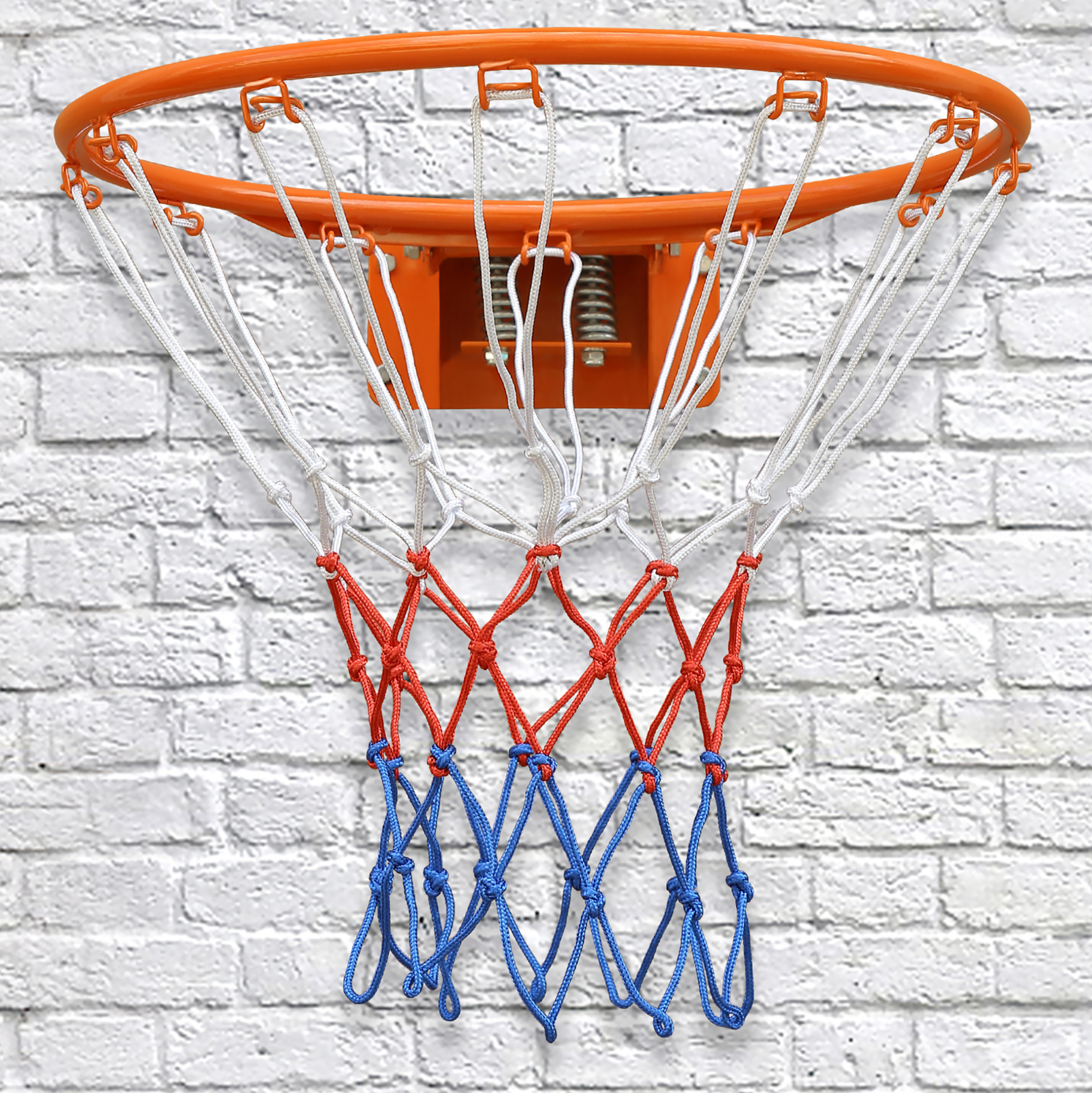 Basketballkorb 45 Cm, Mit Doppelfeder Dämpfung, Wetterbeständiger Beschichtung, Eisen Und Nylon, Orange