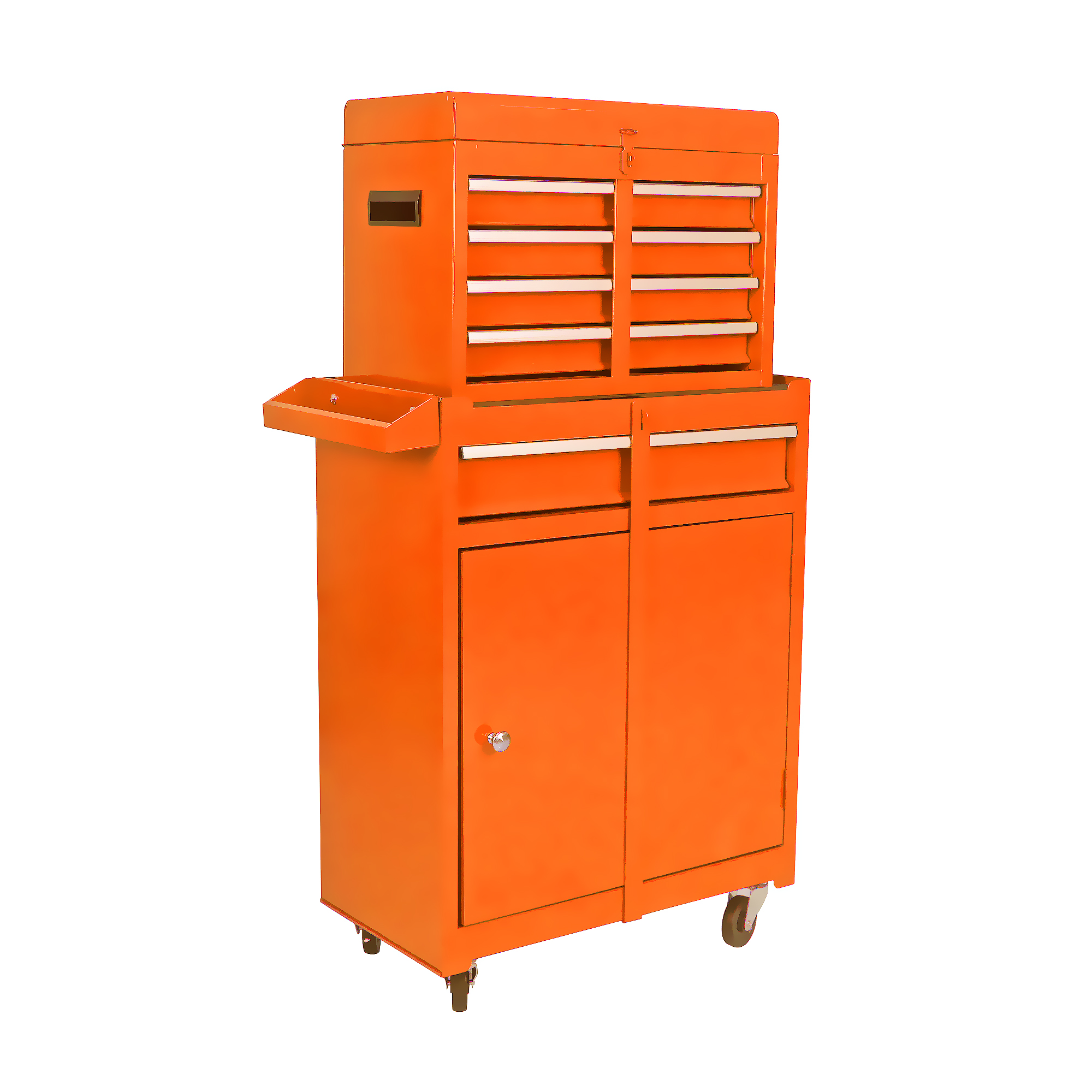 Werkzeugschrank 58.5x28x102 Cm, Mit 5 Schubladen, Rollbar, Stahl, Orange