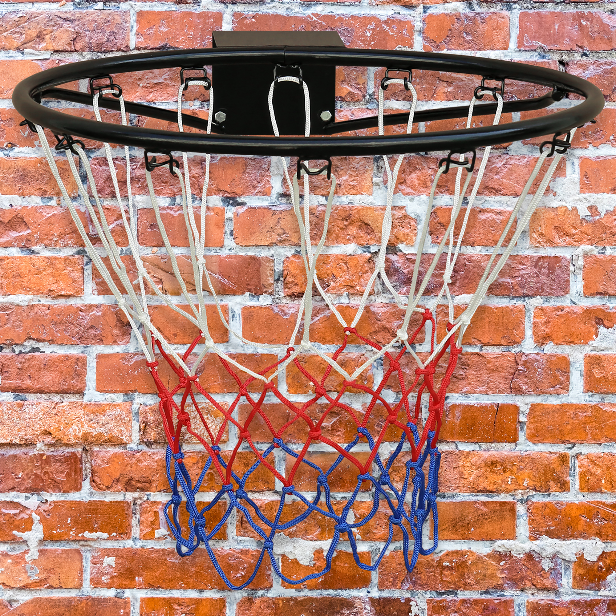 Basketballkorb (57.0x50.0x12.0 Cm), Wandmontiert, Mit Netz, Aus Eisen Und Nylon, Schwarz