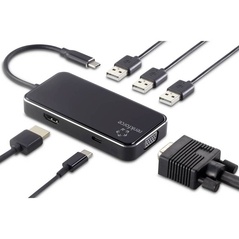 [neuwertig] B-ware Renkforce Usb-c Dockingstation Rf-hub-230 6 Port Hdmi Power Delivery Schwarz
