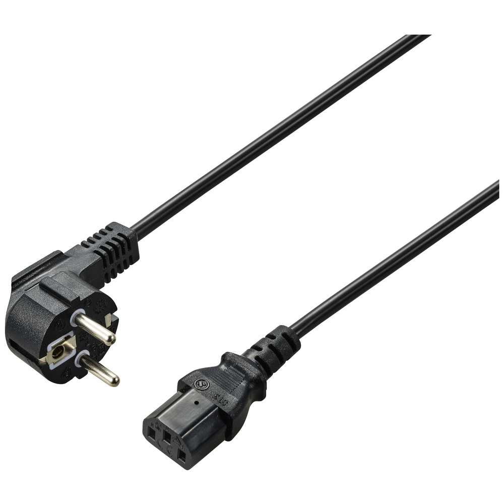 Renkforce Strom Anschlusskabel [1x Schutzkontakt-winkelstecker - 1x Kaltgeräte-stecker C13] 2.00 M S
