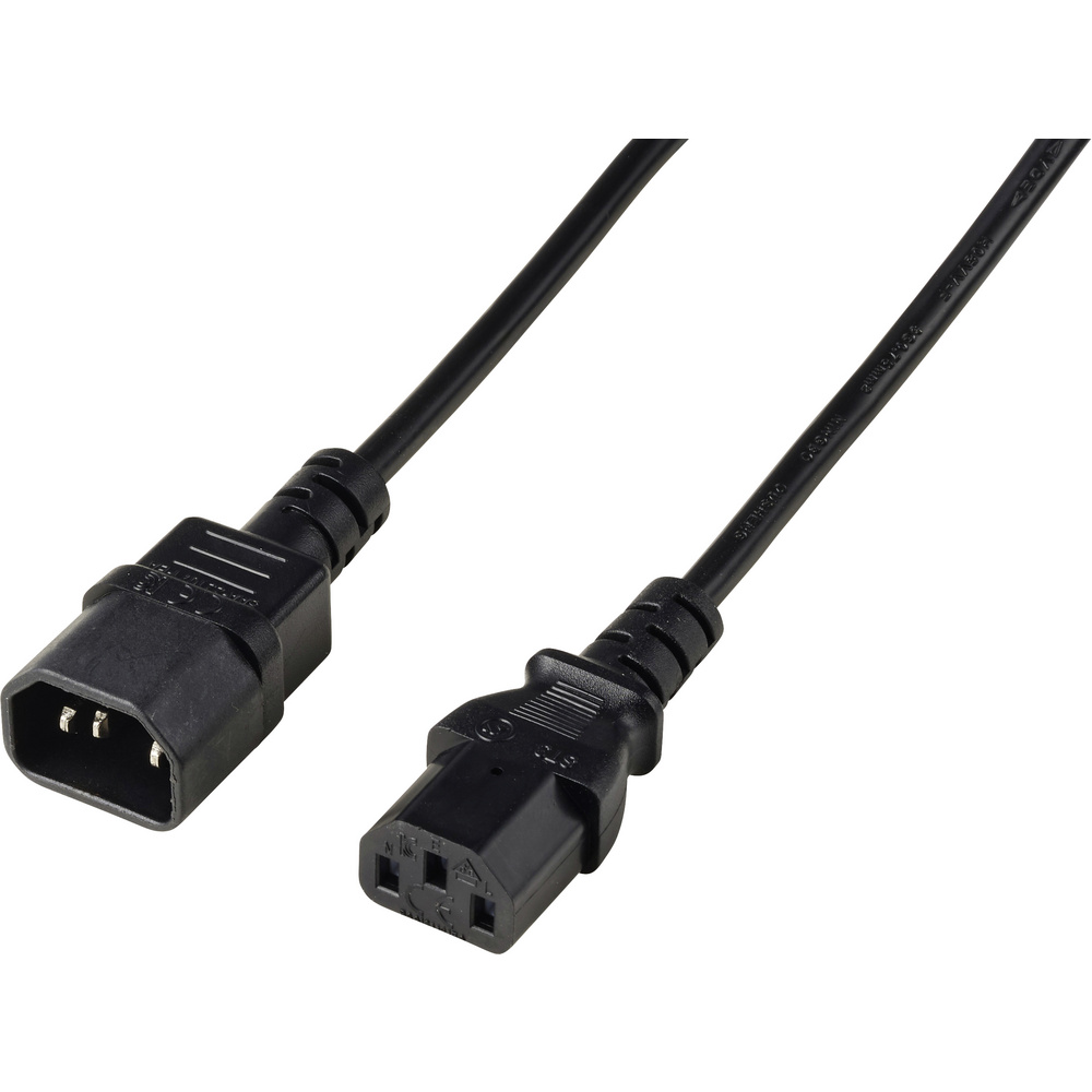 Renkforce Strom Verlängerungskabel Deluxe [1x Kaltgeräte-stecker C13 - 1x Kaltgeräte-buchse C14] 3.0