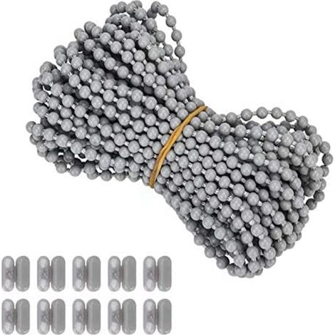 10 Meter (4,56 Pom) Graue Jalousien-/rollokette Mit 10 Perlen.