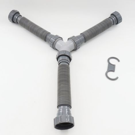 45-mm-quer-t-stück, 80 Cm Abflussrohr, Doppelt Geschlitztes Y-stück, Zubehör Für Gewinde-waschbeckenrohre