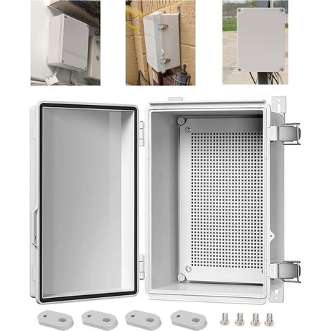 Wasserdichtes Elektrogehäuse, Elektrogehäuse Aus Abs-kunststoff, Ip67 Wasserdichter Elektroverteilerkasten, Wandmontage, Geeignet Für Den Außenbereich, Grau (29 X 19 X 13 Cm)