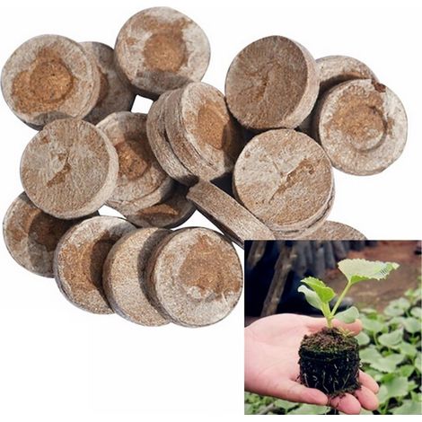 Anzuchtblöcke, Verdichtete, Nährstoffreiche Blumenerde, Ideal Für Stecklinge, Sämlinge, Blühpflanzen Und Gemüse, Kokosfasersubstrat, Gartenmaterial