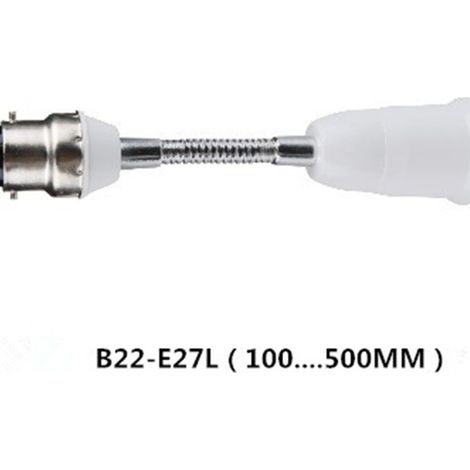 B22 Auf E27 Verlängerungsadapter Zur Umrüstung Von Bajonett-lampenfassungen Und -haltern Auf Große Schraubfassungen, Hergestellt Aus Flammhemmendem Pbt Mit Ce-beschichtung.