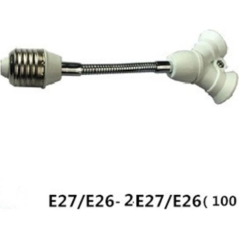 Bietet Einen Verlängerten E27-2e27 Lampenhalter Und Sockeladapter, Der Einen Großen Schraubsockel In Einen Kleinen Schraubsockel Aus Flammhemmendem Pbt Umwandelt.
