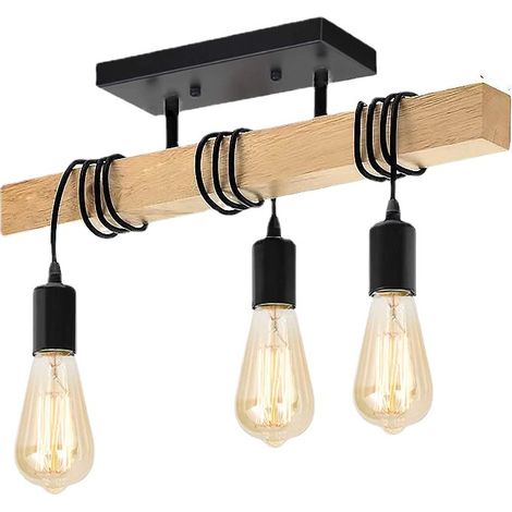 Amerikanischer Kronleuchter Aus Massivholz, Kreativer Retro-industrie-stil, Natürliche Farbe, Mehrköpfiges Holzkunstwerk, Lampe Mit Doppeltem Verwendungszweck Für Wohn- Und Esszimmer.
