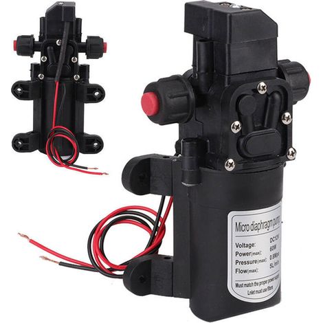 Hochdruckwasserpumpe, Dc 12v 5l/min Membranwasserpumpe, Selbstansaugende Sprühpumpe, 116 Psi, Mit Klemmen, Geeignet Für Anwendungen In Booten, Wohnmobilen Und Campern.