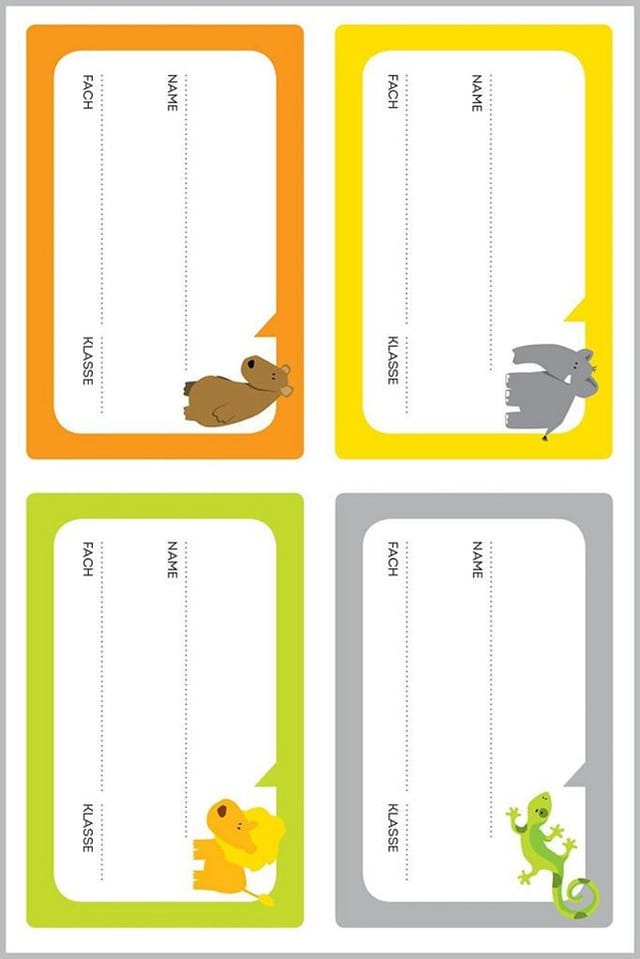 Avery Zweckform - living Kinder 16x Buch-Etiketten 47,5x73mm