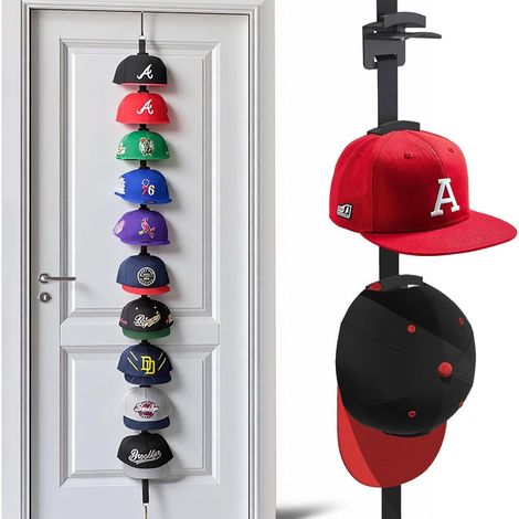 Doppelseitiger Kappenhalter Mit 12 Haken – Maximiert Den Platz Zum Aufbewahren Und Organisieren Von Bis Zu 24 Kappen – Ideal Für Kleiderschrank, Flur Oder Ankleidezimmer