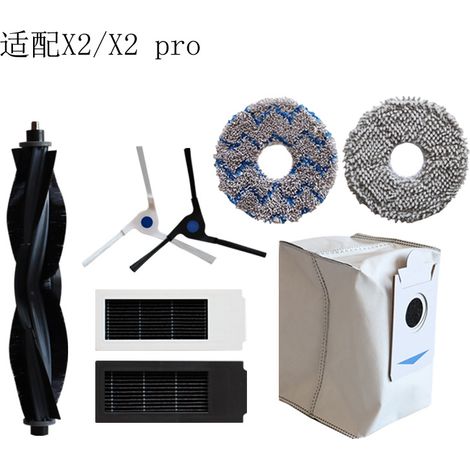 Kompatibel Mit Zubehör Für X2/x2 Pro Saugroboter: Walzenbürste, Filter, Filterelement, Seitenbürste, Wischtuch, Müllbeutel, Staubbeutel.