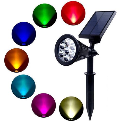Wasserdichter Solar-gartenstrahler – Led-flutlicht Für Den Außenbereich Mit Erdspieß