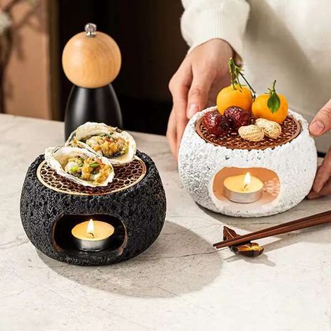 Stück. Farbe: Weiß. Material: Stein Und Eisen. Kreativer Mini-grill Mit Meeresfrüchten Und Abalonemuscheln (chinesischer Stil).