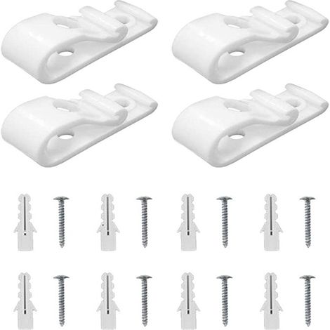 Zubehör Für Rollos: Weiße Positionierhaken (4er-set), 8 Schrauben, 8 Dübel, Doppelloch-positionierhaken Für Zugschnur.