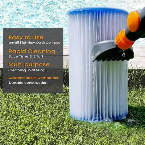 Manuelle Reinigungsbürste Für Schwimmbad-papierfilter - Ein Werkzeug Zum Spülen Und Reinigen Von Papierfilterkartuschen, Geeignet Für Die Wartung Von Schwimmbad-filtersystemen.