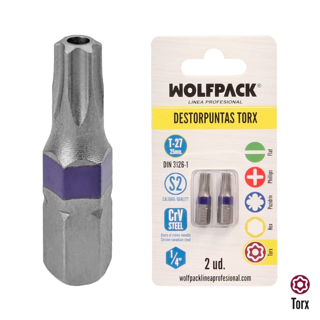 Torx-Bit-Entferner T27 (2 Stück) S2 Chrom-Vanadium-Stahl