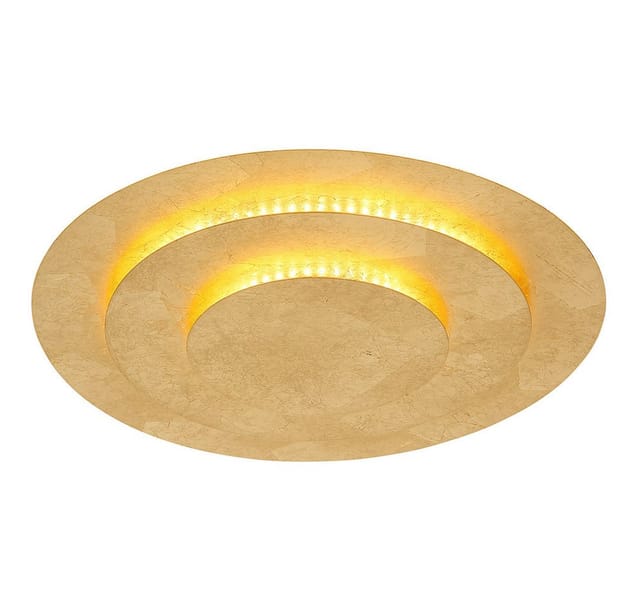 Deckenlampe Deckenleuchte Wohnzimmerlampe Schlafzimmerleuchte Flurlampe, Metall goldfarben, 1x LED 2400Lm 3000K warmweiß, D 49 cm