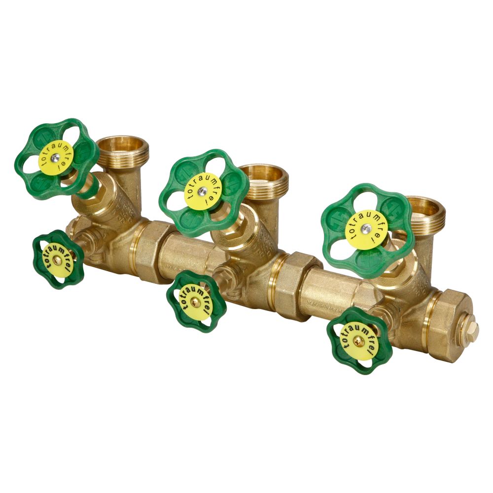 Schlösser Atv-verteiler Mit Nichtsteigender Spindel, 3-fach, Dn 25, Eingang 1 1/4", Oberer Ausgang 1 1/2