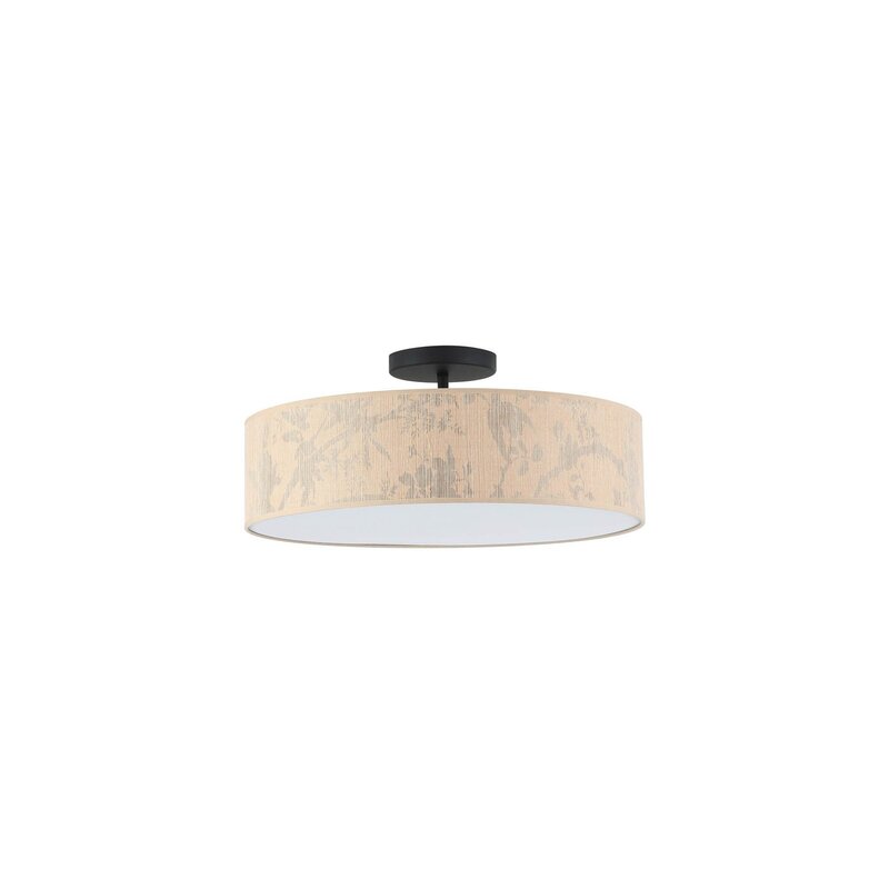 [neuwertig] B-ware Searchlight Deckenleuchte Isla Ø 55 Cm Braun Beige Bambus Dimmbar 3xe27