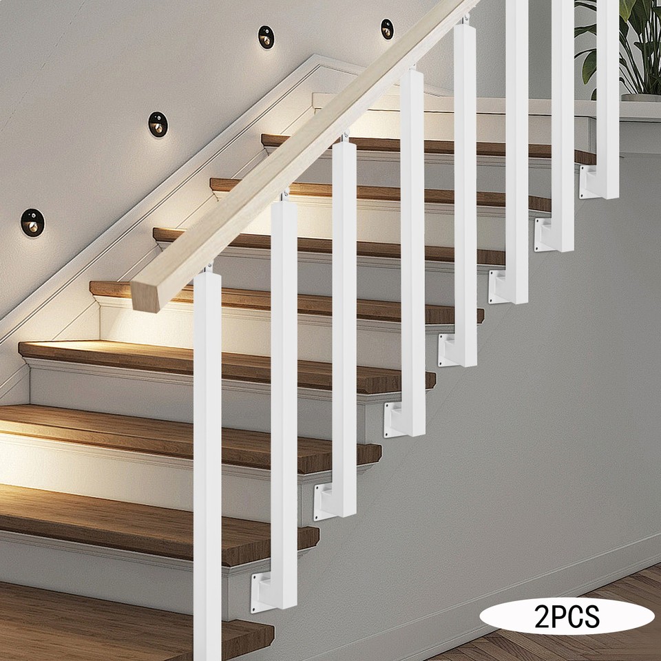 2-teiliges Treppengeländer, Treppengeländer, Loft-geländerpfosten, Seitlich Montierte Geländersäule, Verstellbarer Treppengeländerpfosten, Für Innentreppen (90 Cm)