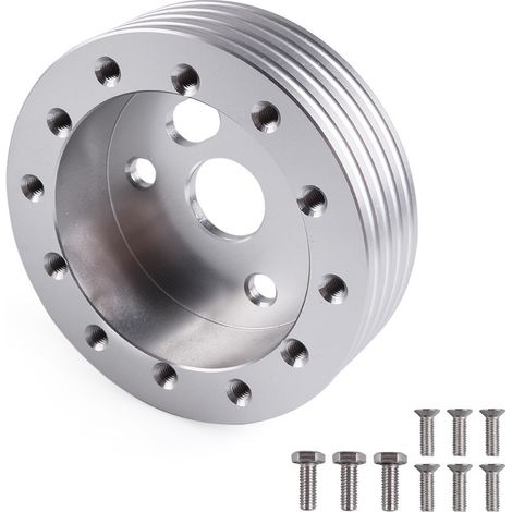 1-zoll-aluminium-lenkrad Mit 6 Löchern Und Adapterset – Silber
