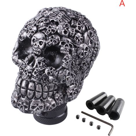 Individuell Gestalteter Schaltknauf Mit Totenkopfmotiv – Knauf Für Schalt- Und Automatikgetriebe – Vollschädel