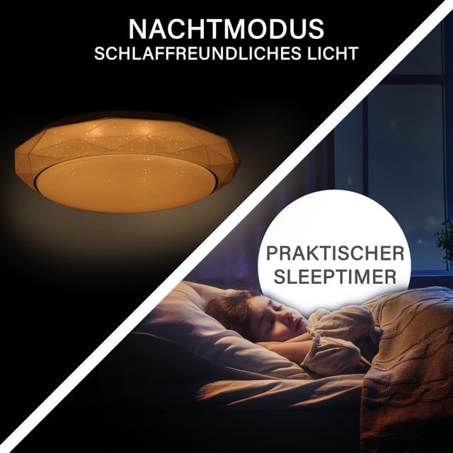 Led Deckenleuchte Shining Bort weiß 33 cm - Megalight