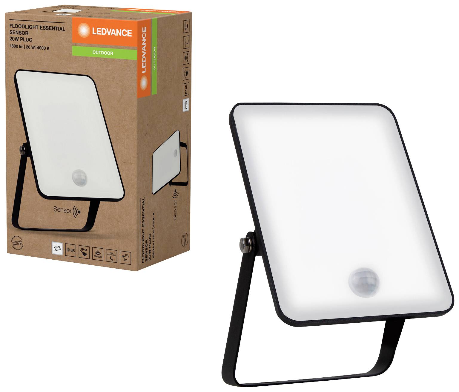 [gebraucht] B-ware Ledvance Fl Essential Led-flutlichtstrahler 20w 1800lm Ip65 Kaltweiß Schwarz