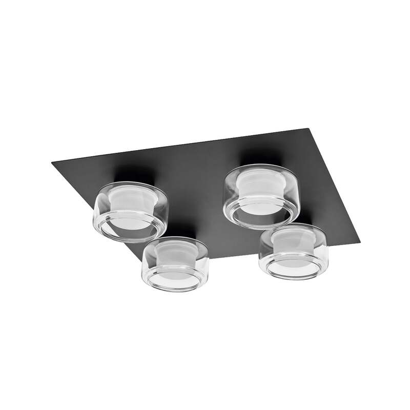 [neuwertig] B-ware Ledvance Led-deckenleuchte Orbis Flame Schwarz 4-fl Ip44 1740lm 3000k-4000k