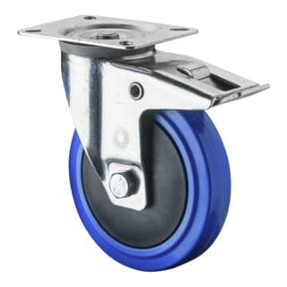 BS-R Transportgeräte-Lenkrolle, Rad Ø 125 Elastik-Reifen blau175kg