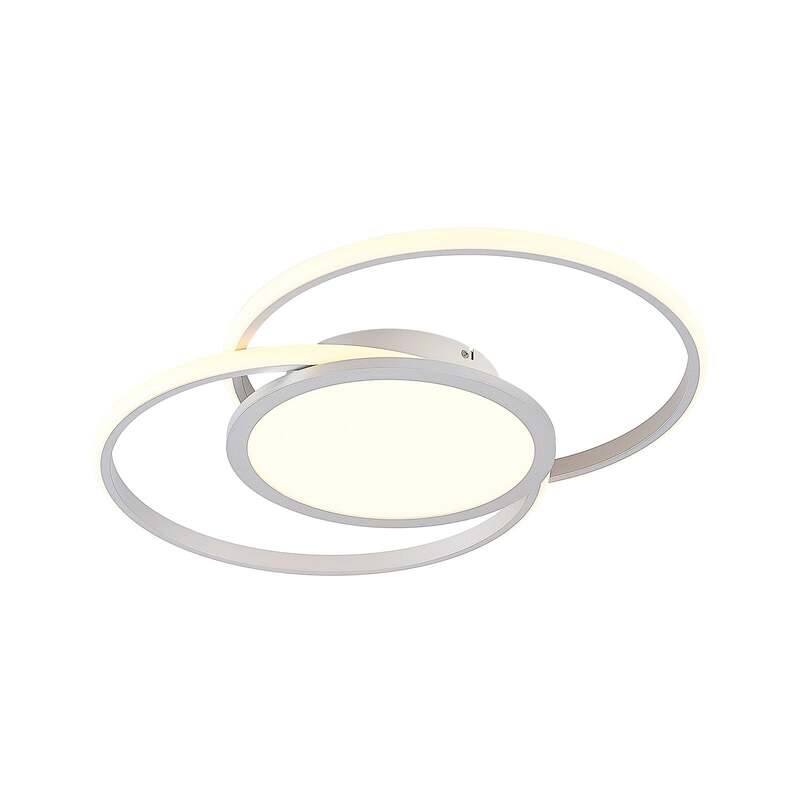 [neuwertig] B-ware Lucande Deckenlampe Led Senne Dimmbar Silber Aluminium 63cm Leuchte Licht