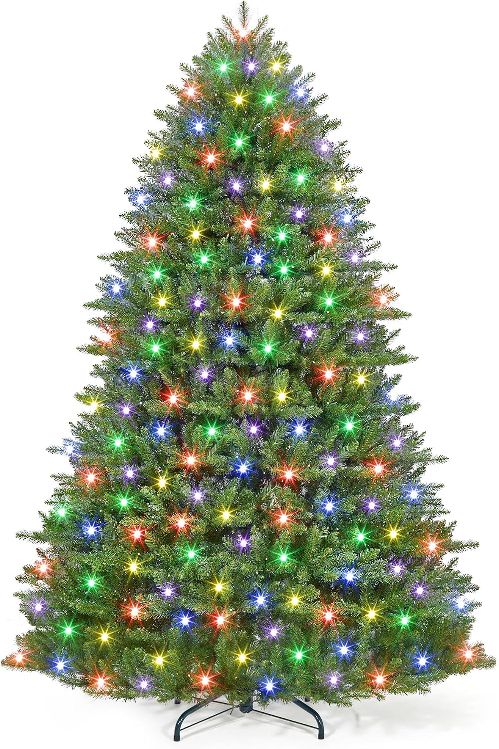 Künstlicher Weihnachtsbaum 135 Cm Mit 200 Leds, Klassischer Pe/pvc Mix, 732 Spitzen, Einfache Montage Durch Klappsystem, Naturgetreu