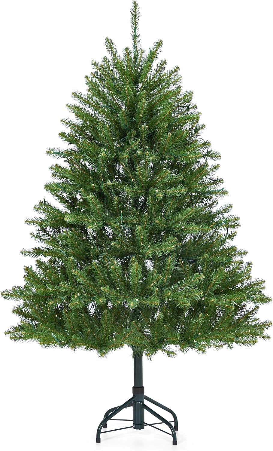 Künstlicher Weihnachtsbaum 180 Cm (6ft) Mit Leds & 8 Modi, Premium Pe/pvc Mix, Realistische Optik, Inkl. Metallständer & Fußschalter