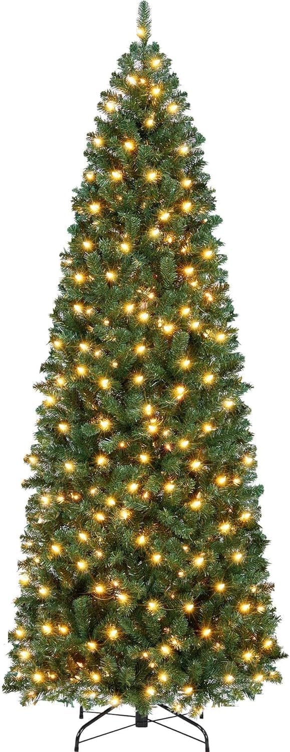 Künstlicher Weihnachtsbaum 230 Cm, Tannenbaum Mit Metallständer, 800 Grüne Spitzen Aus Pvc, Christbaum Für Zuhause, Büro & Hotel, Grün