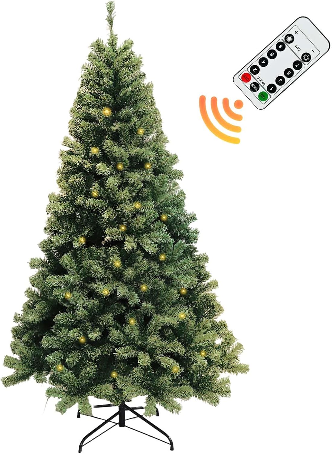 Künstlicher Weihnachtsbaum 180 Cm Mit 250 Leds, 1200 Pvc-spitzen, 8 Modi, Metallgelenke, Tannenbaum Für Zuhause & Weihnachtsdeko
