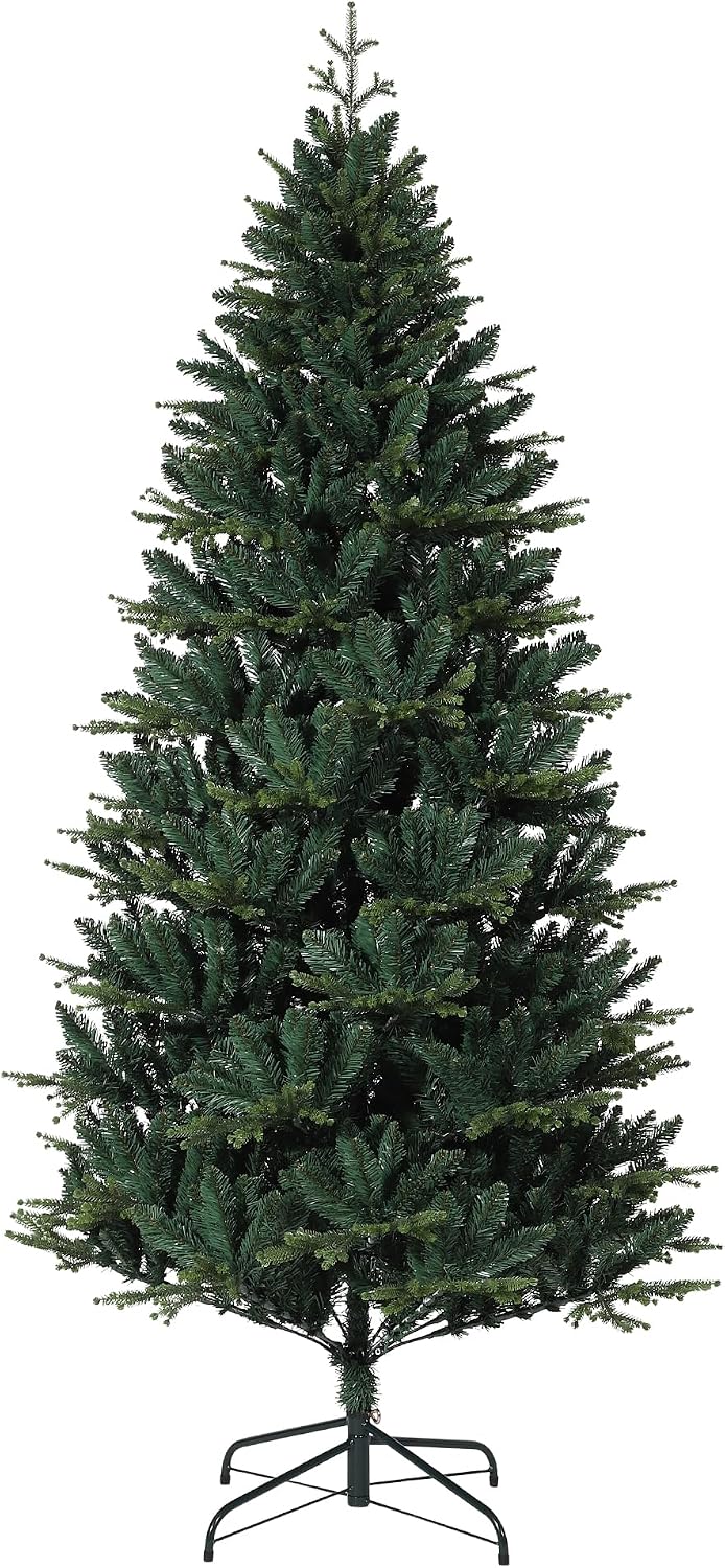 Premium Weihnachtsbaum 210 Cm, Hochrealistischer Kunstbaum Mit Dichter Benadelung, Inkl. Ständer, Schnellaufbau-system Für Feststimmung