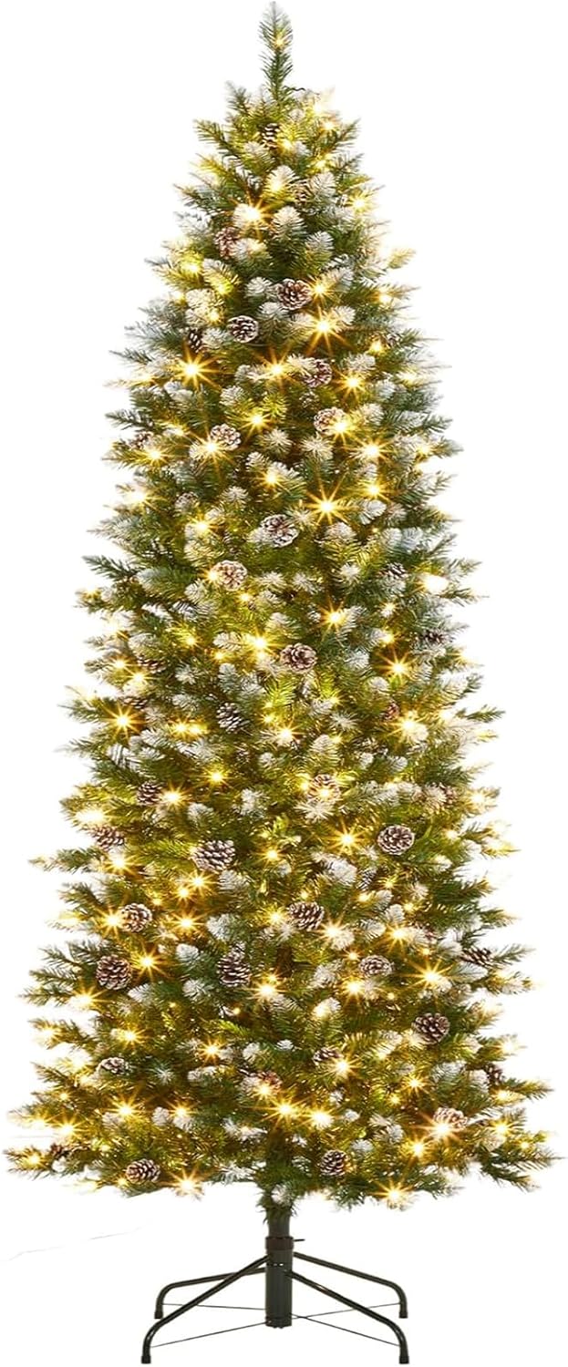 Großer Künstlicher Weihnachtsbaum 230 Cm Mit 400 Leds, 860+ Tannennadeln, Stabiler Metallständer, Faltbar, Für Wohnzimmer & Eingang