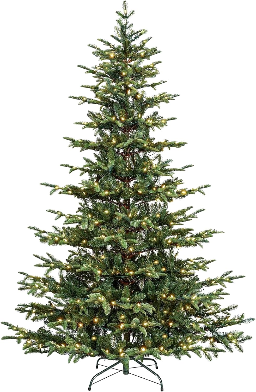 Künstlicher Weihnachtsbaum 180 Cm Mit Warmweißen Led-lichtern, Festliche Dekoration Aus Pe/pvc Mix, Stabiler Standfuß, Grün