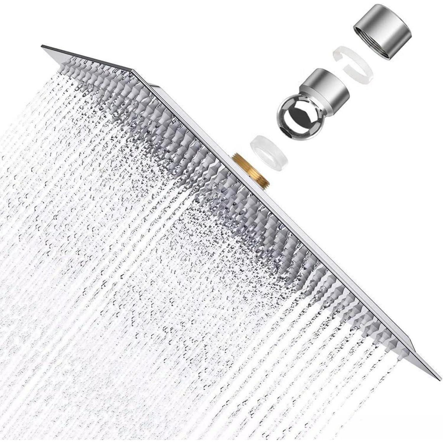 10 Zoll Regendusche Duschkopf Edelstahl Quadratisch Anti-kalk-düsen G1/2