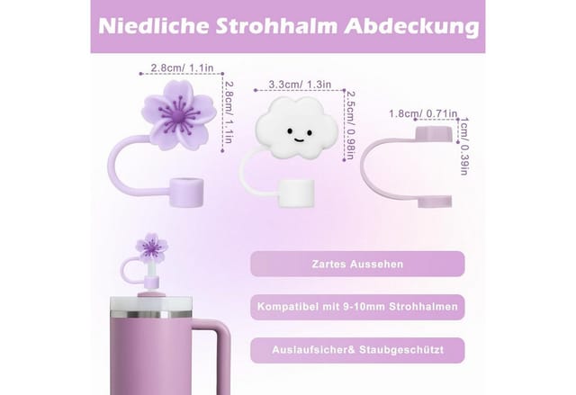 11-teiliges Zubehör Für Stanley Becher 1,2l & 850ml, Fliederfarben
