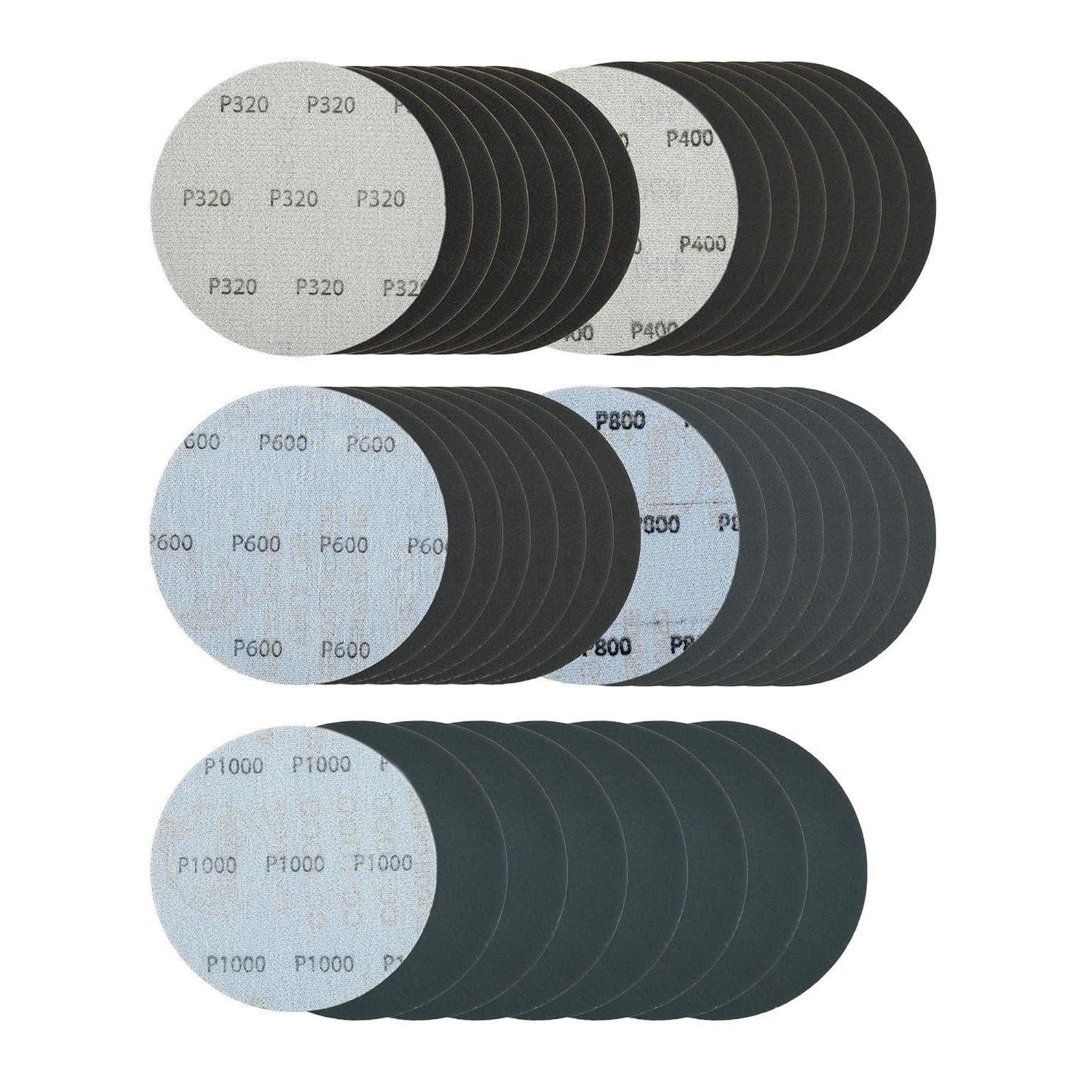 Schleifpapier 115mm Klett, 40 Stück, Körnung 320-1000, Nass & Trocken