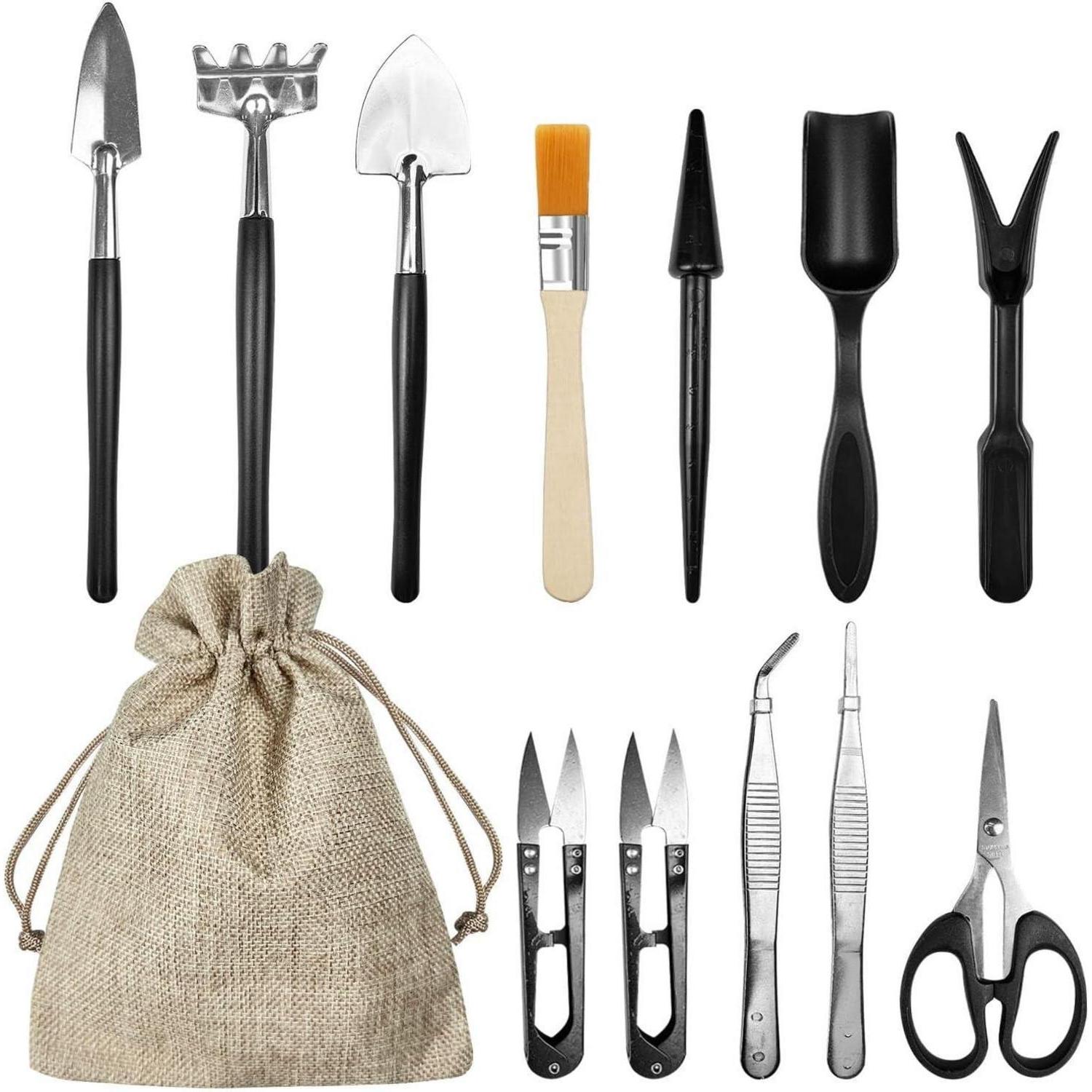 13-teiliges Gartenwerkzeug Set Mit Aufbewahrungsbeutel Für Bonsai Und Pflanzenpflege