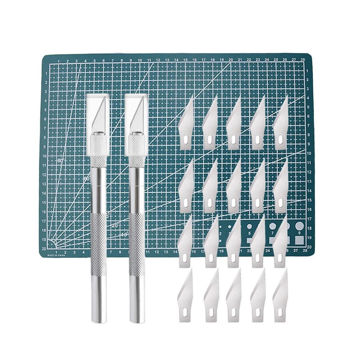 2er Set Präzisions-cutter Mit 20 Ersatzklingen Für Bastelarbeiten