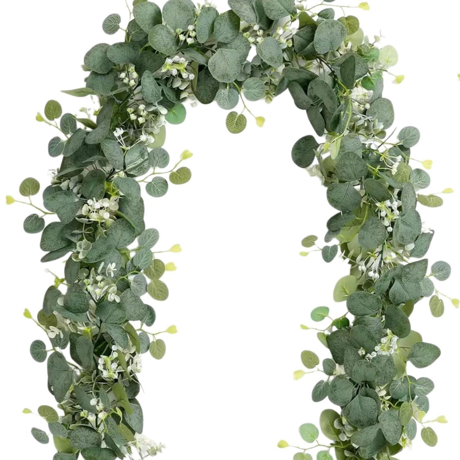 2er Set Eukalyptus Girlande 1.8m, Künstliche Pflanze Grün Für Deko