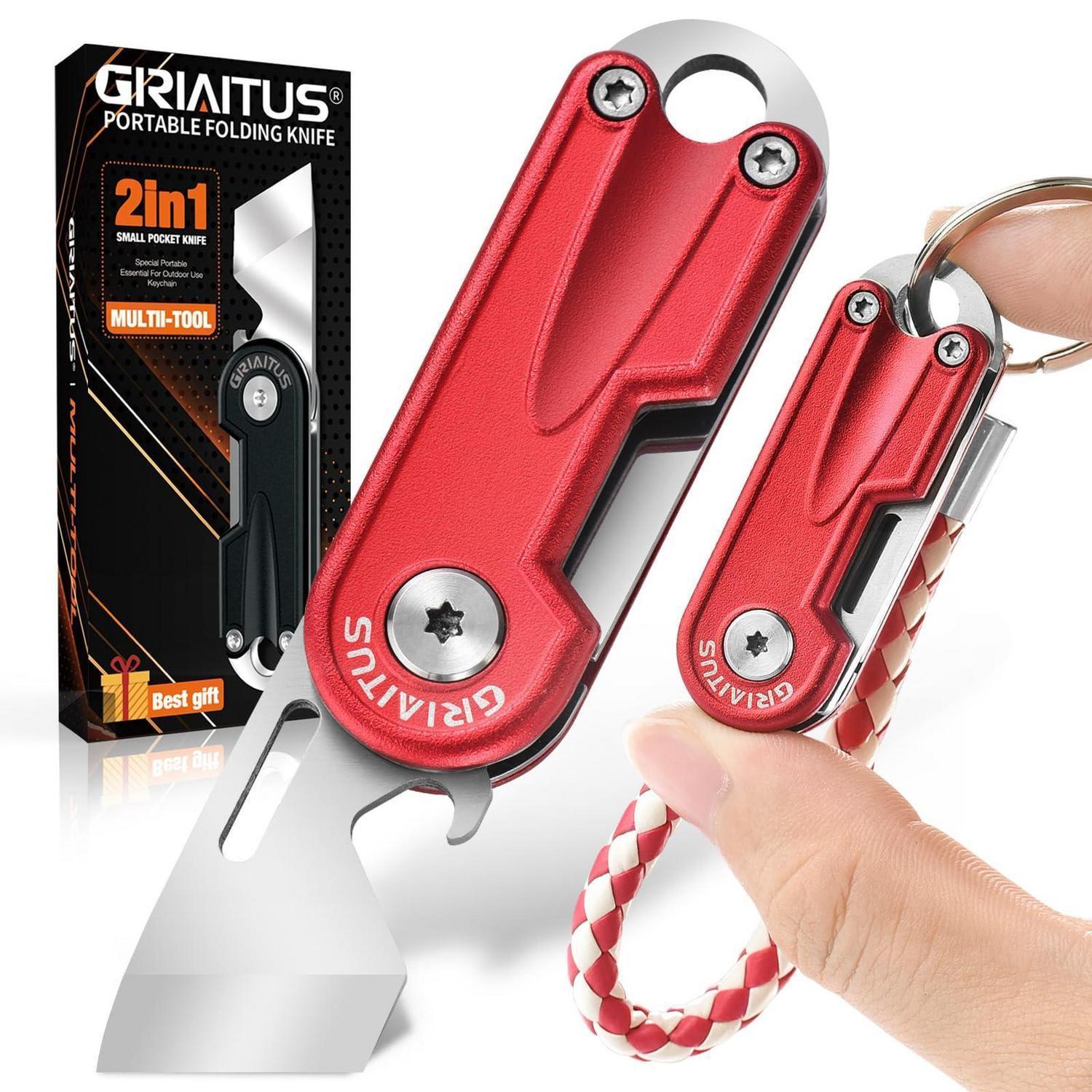 2in1 Multitool Mit Teppichmesser & Flaschenöffner, Schlüsselanhänger, Rot
